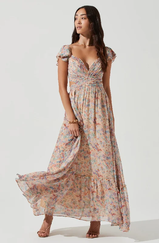 Best fabrics for wedding guests in humid climates- -Primrose Floral Cross Strap Open Back Maxi Dress Best fabrics for wedding guests in humid climates- -Primrose Floral Cross Strap Open Back Maxi Dress