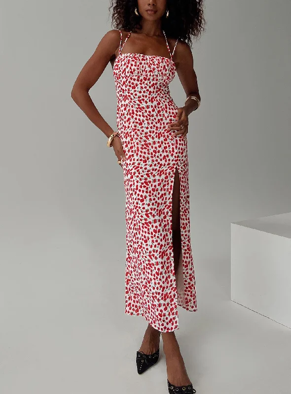 Formal dresses for formal events with vintage-inspired silhouettes and accessories for a nostalgic and classic feel -Kish Maxi Dress Red Floral Formal dresses for formal events with vintage-inspired silhouettes and accessories for a nostalgic and classic feel -Kish Maxi Dress Red Floral