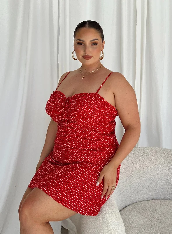 Party dresses for formal events with smart temperature regulation and comfort for optimal relaxation and well-being -Love Birds Mini Dress Red Curve Party dresses for formal events with smart temperature regulation and comfort for optimal relaxation and well-being -Love Birds Mini Dress Red Curve
