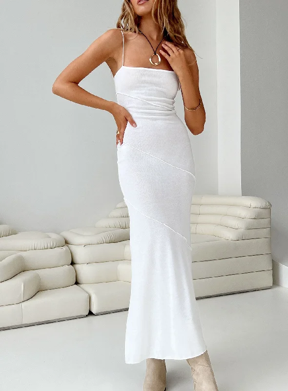 Party dresses for formal events with floral patterns and pastel colors -Andros Maxi Dress White Party dresses for formal events with floral patterns and pastel colors -Andros Maxi Dress White