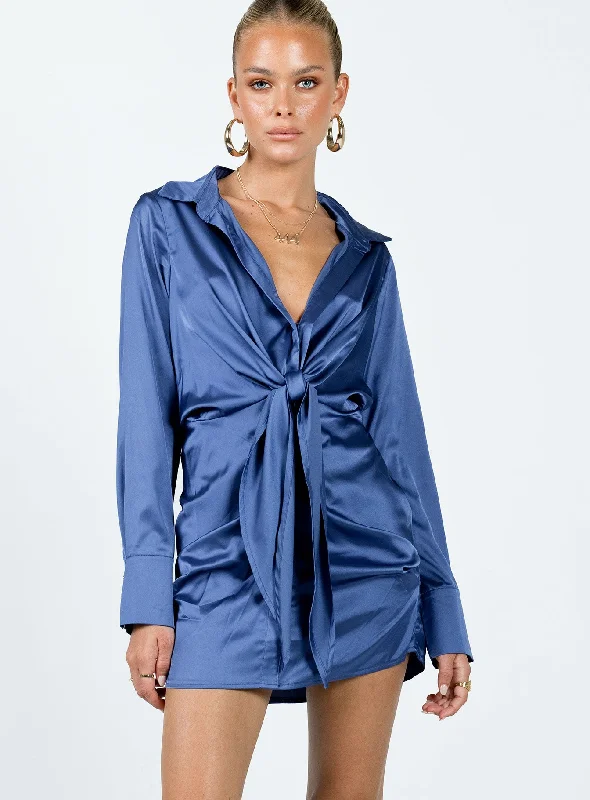 Birthday dresses with unique cultural influences and traditional styles -Ixia Long Sleeve Mini Dress Blue Birthday dresses with unique cultural influences and traditional styles -Ixia Long Sleeve Mini Dress Blue