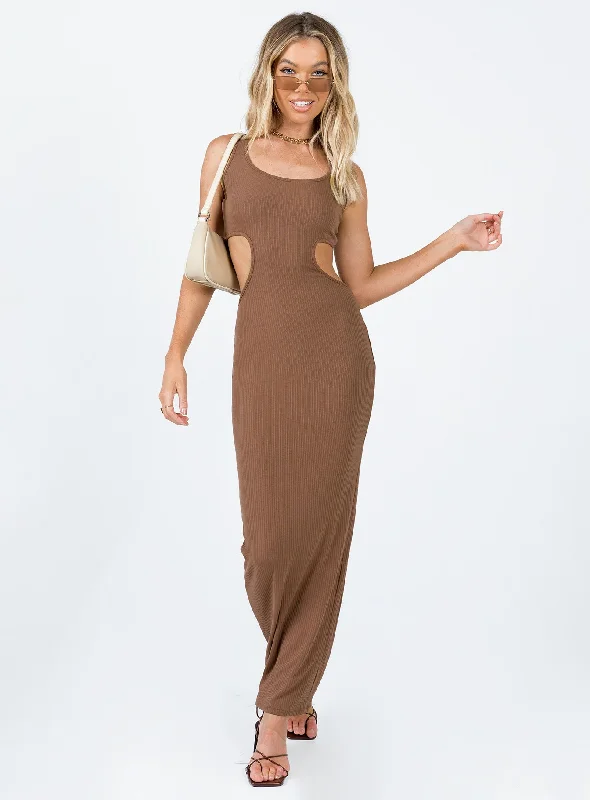 Formal corset dresses for formal galas with unique cultural influences and traditional styles for cultural heritage -Alaska Maxi Dress Brown Formal corset dresses for formal galas with unique cultural influences and traditional styles for cultural heritage -Alaska Maxi Dress Brown