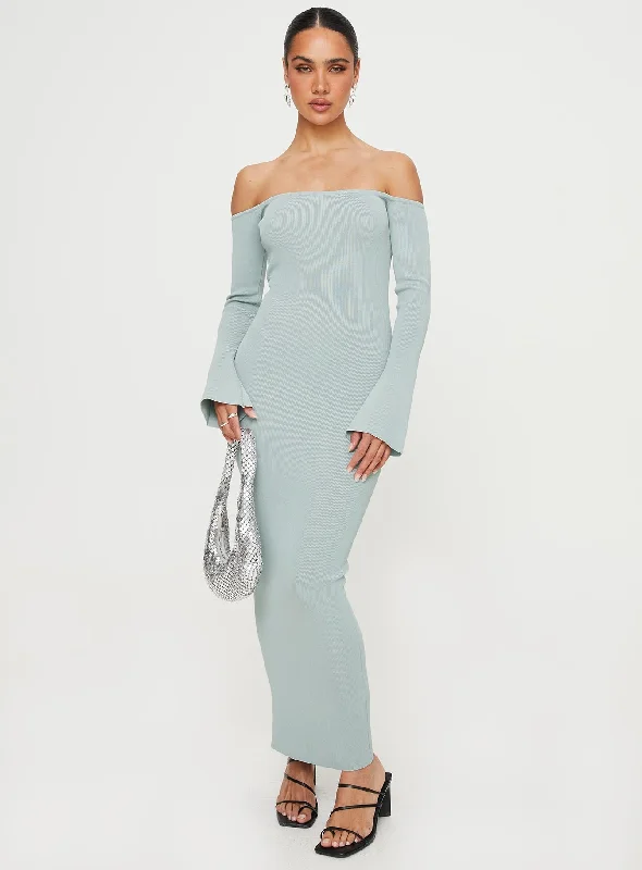 Party dresses for formal events with pastel colors and floral patterns for a fresh and youthful appearance -Parisa Off The Shoulder Maxi Dress Grey Marle Party dresses for formal events with pastel colors and floral patterns for a fresh and youthful appearance -Parisa Off The Shoulder Maxi Dress Grey Marle