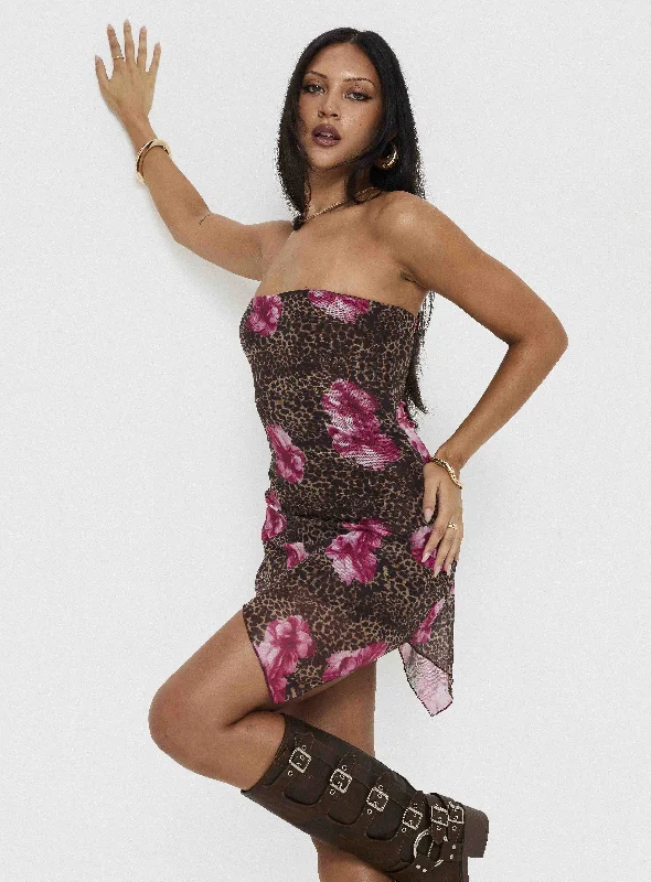 Party dresses for summer with breathable and cooling fabrics for comfort and relaxation -Allerton Strapless Mini Dress Leopard Party dresses for summer with breathable and cooling fabrics for comfort and relaxation -Allerton Strapless Mini Dress Leopard