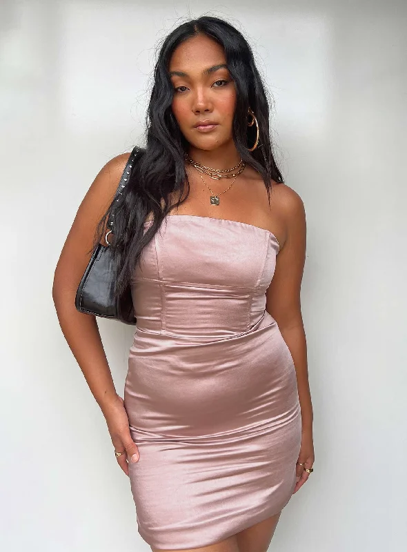 Birthday dresses with metallic accents and glitter for parties and celebrations to shine and impress -Ashbur Strapless Mini Dress Pink Birthday dresses with metallic accents and glitter for parties and celebrations to shine and impress -Ashbur Strapless Mini Dress Pink