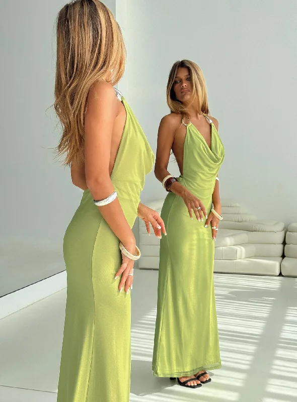 Continuing with the rest:Rhaenyra Halter Maxi Dress Green