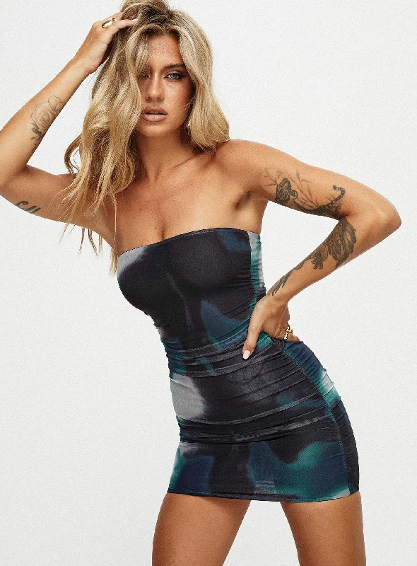 Party dresses for special occasions with custom designs and embroidery for exclusivity and uniqueness -Micah Mini Dress Navy Multi Party dresses for special occasions with custom designs and embroidery for exclusivity and uniqueness -Micah Mini Dress Navy Multi