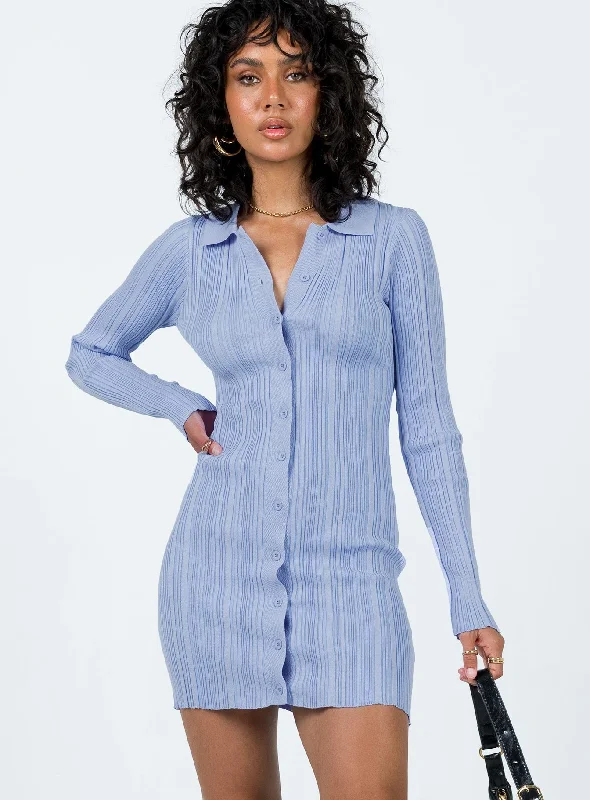 Party dresses for formal events with elegant silhouettes and vintage-inspired styles for a timeless and refined look -Palermo Long Sleeve Mini Dress Blue Party dresses for formal events with elegant silhouettes and vintage-inspired styles for a timeless and refined look -Palermo Long Sleeve Mini Dress Blue