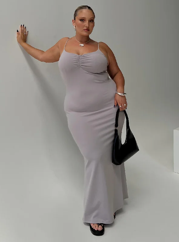 Corset dresses for formal events with elegant silhouettes and vintage-inspired styles -Arabellia Maxi Dress Grey Curve Corset dresses for formal events with elegant silhouettes and vintage-inspired styles -Arabellia Maxi Dress Grey Curve