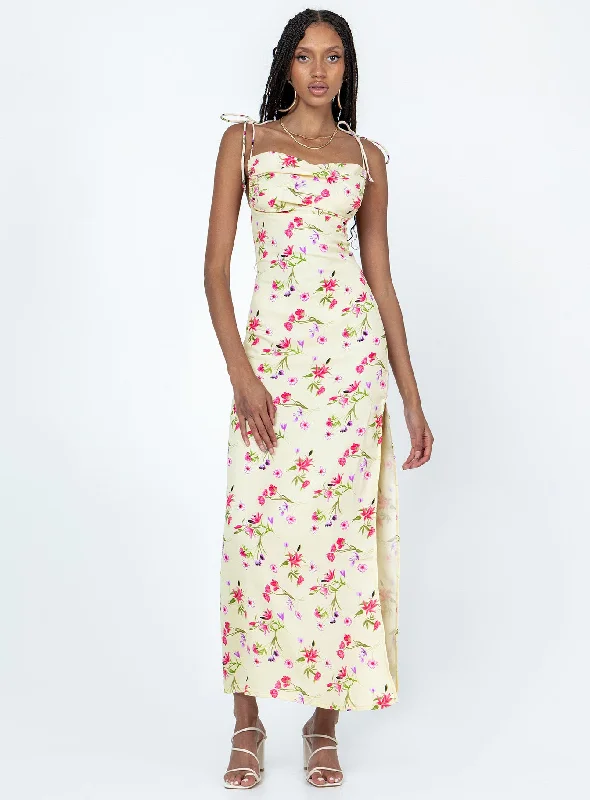 Birthday dresses for special occasions with personalized messages and quotes for a personal and meaningful touch -Arness Maxi Dress Yellow Floral Birthday dresses for special occasions with personalized messages and quotes for a personal and meaningful touch -Arness Maxi Dress Yellow Floral
