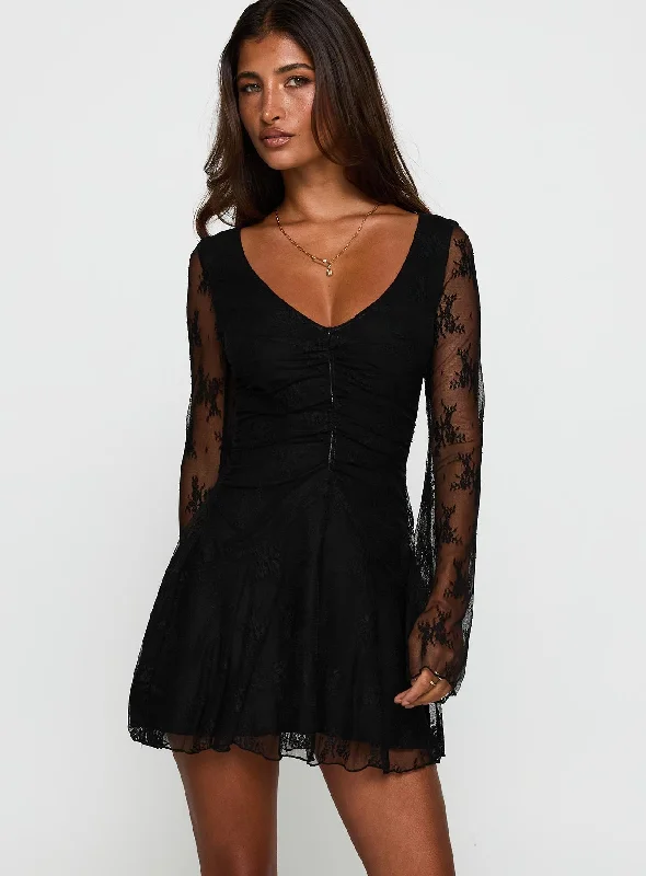 Formal birthday dresses with luxurious fabrics and sophisticated designs for formal events and high-end galas -Kateryna Long Sleeve Lace Mini Dress Black Formal birthday dresses with luxurious fabrics and sophisticated designs for formal events and high-end galas -Kateryna Long Sleeve Lace Mini Dress Black