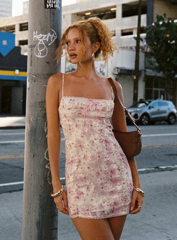 Formal birthday dresses for formal galas with unique cultural influences and traditional styles for cultural heritage -Kemmi Mini Dress Pink / Multi Formal birthday dresses for formal galas with unique cultural influences and traditional styles for cultural heritage -Kemmi Mini Dress Pink / Multi