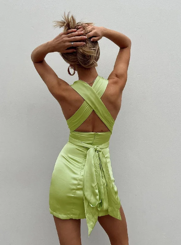 Birthday dresses for formal events with floral patterns and pastel colors for a fresh look -Katina Mini Dress Green Birthday dresses for formal events with floral patterns and pastel colors for a fresh look -Katina Mini Dress Green