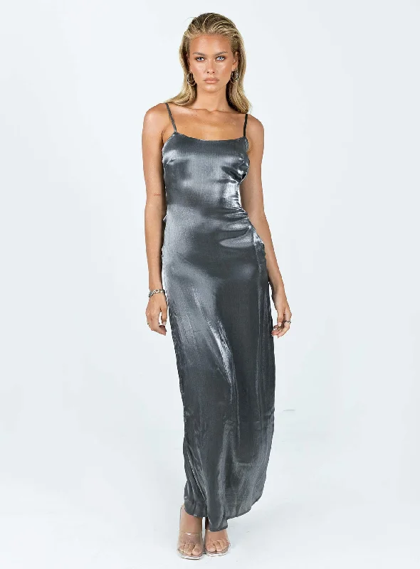 Formal party dresses for formal events with classic silhouettes and vintage-inspired accessories for a classic look -Gianne Slip Maxi Dress Grey Formal party dresses for formal events with classic silhouettes and vintage-inspired accessories for a classic look -Gianne Slip Maxi Dress Grey