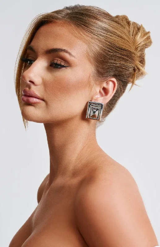 Prom dresses with unique embroidery designs -London Earrings - Silver