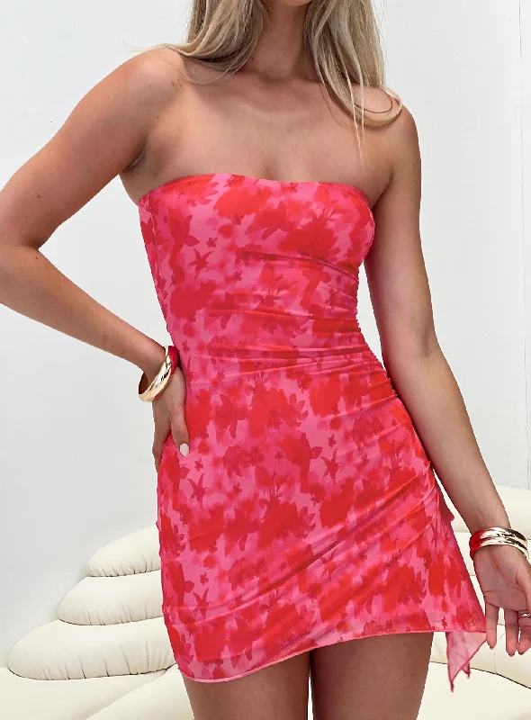 Party dresses with convertible necklines and sleeves for versatility and styling flexibility -Donelli Mini Dress Pink Floral Tall Party dresses with convertible necklines and sleeves for versatility and styling flexibility -Donelli Mini Dress Pink Floral Tall