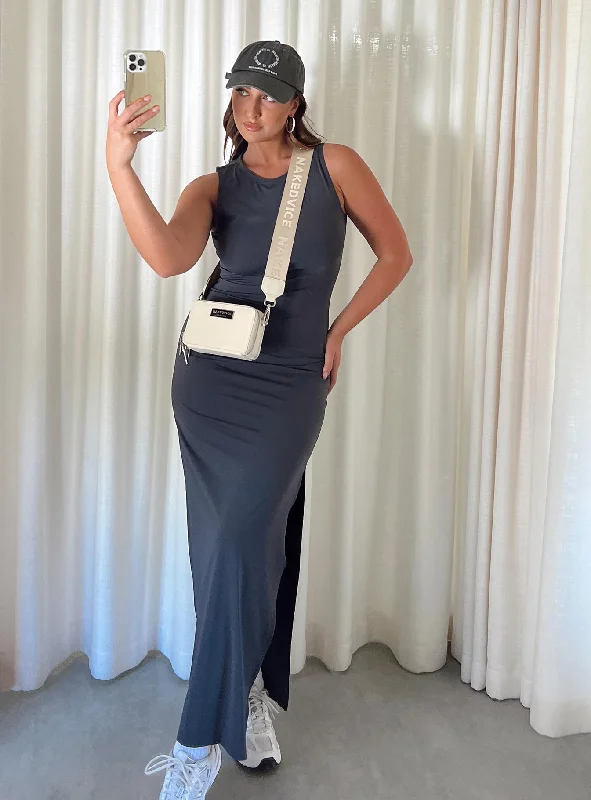 Corset dresses with eco-friendly materials -Bena Maxi Dress Slate