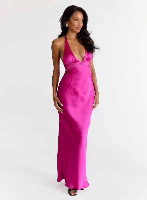 Prom dresses for homecoming events with casual styles -Odyssa Halter Maxi Dress Magenta Prom dresses for homecoming events with casual styles -Odyssa Halter Maxi Dress Magenta