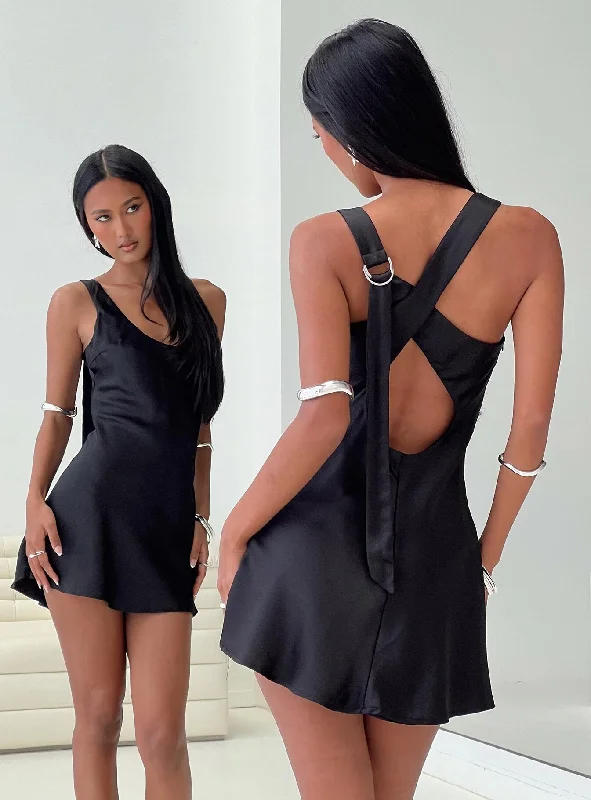 Prom dresses with sparkly sequins for parties -Sama Mini Dress Black