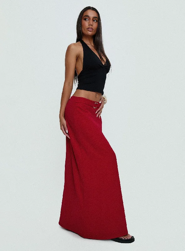 Birthday dresses with metallic colors and sequins for formal parties -Devoted Maxi Skirt Red Birthday dresses with metallic colors and sequins for formal parties -Devoted Maxi Skirt Red