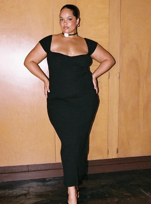 Party dresses for special occasions with custom designs -Larissa Maxi Dress Black Curve Party dresses for special occasions with custom designs -Larissa Maxi Dress Black Curve