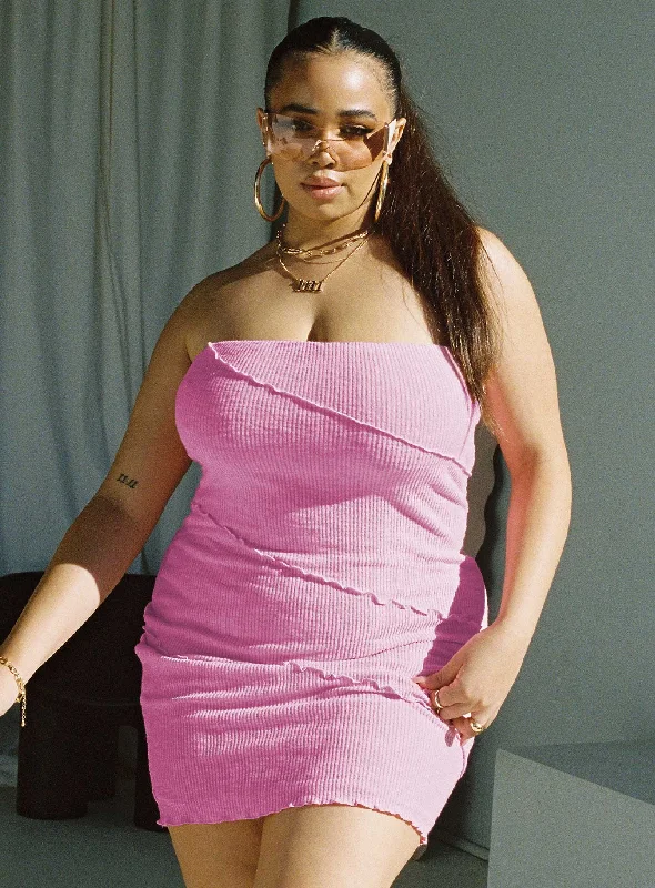 Mermaid corset dresses for weddings -Oscar Mini Dress Pink Curve