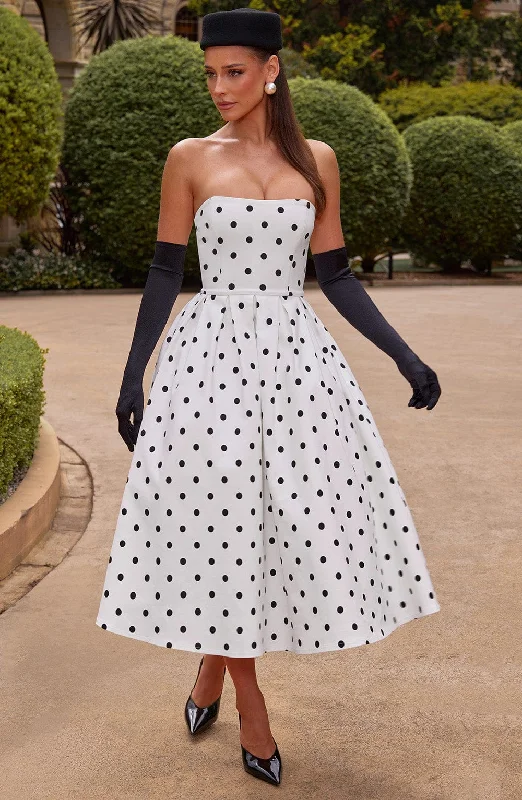 Prom dresses with smart temperature regulation for optimal comfort and relaxation -Edith Midi Dress - Black Polka Dot Print Prom dresses with smart temperature regulation for optimal comfort and relaxation -Edith Midi Dress - Black Polka Dot Print