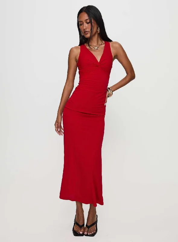 Formal dresses for formal events with elegant silhouettes and vintage-inspired styles for a timeless and sophisticated look -Mesmerise Halter Maxi Dress Red Formal dresses for formal events with elegant silhouettes and vintage-inspired styles for a timeless and sophisticated look -Mesmerise Halter Maxi Dress Red