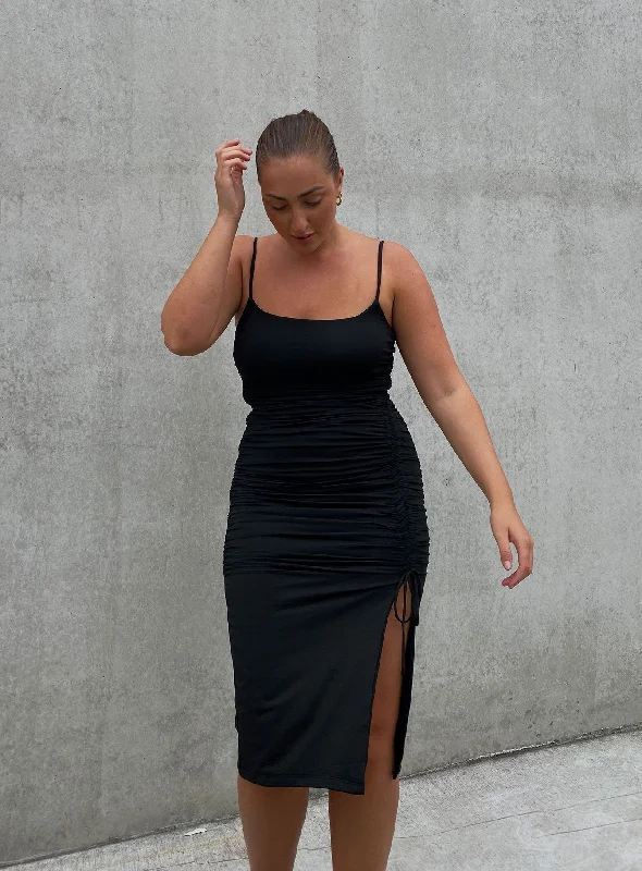 Formal birthday dresses with sophisticated designs and luxurious fabrics -Adalee Midi Dress Black Formal birthday dresses with sophisticated designs and luxurious fabrics -Adalee Midi Dress Black
