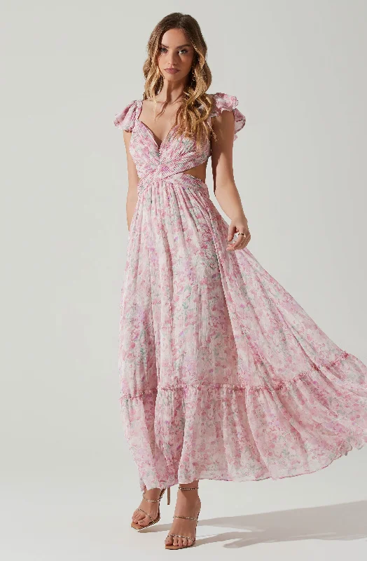 Bridesmaid dress patterns that don’t clash with décor- -Primrose Floral Strappy Back Maxi Dress Bridesmaid dress patterns that don’t clash with décor- -Primrose Floral Strappy Back Maxi Dress