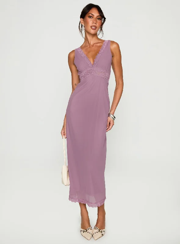 Outfit coordination for blended family guests- -Between The Lines Lace Trim Maxi Dress Purple Outfit coordination for blended family guests- -Between The Lines Lace Trim Maxi Dress Purple