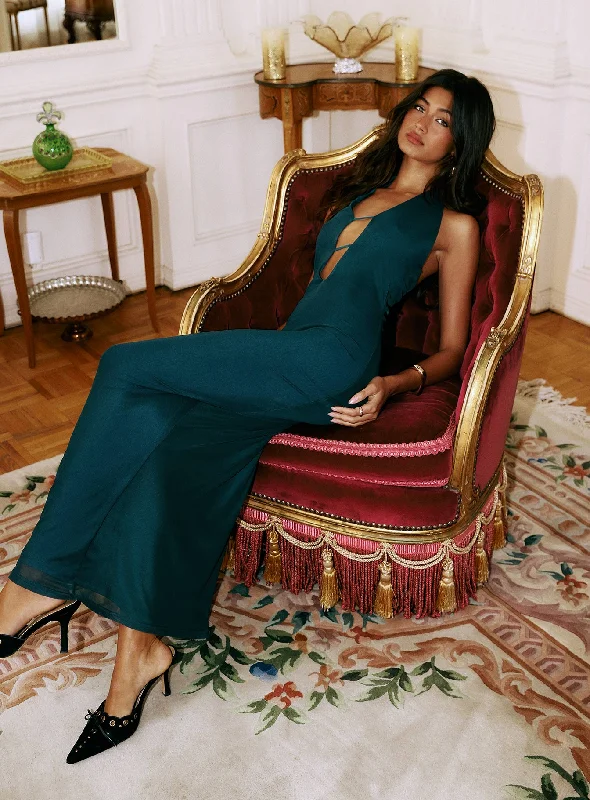 Prom dresses for outdoor activities with durable and water-resistant fabrics -Heartseeker Halter Maxi Dress Forest Green Prom dresses for outdoor activities with durable and water-resistant fabrics -Heartseeker Halter Maxi Dress Forest Green