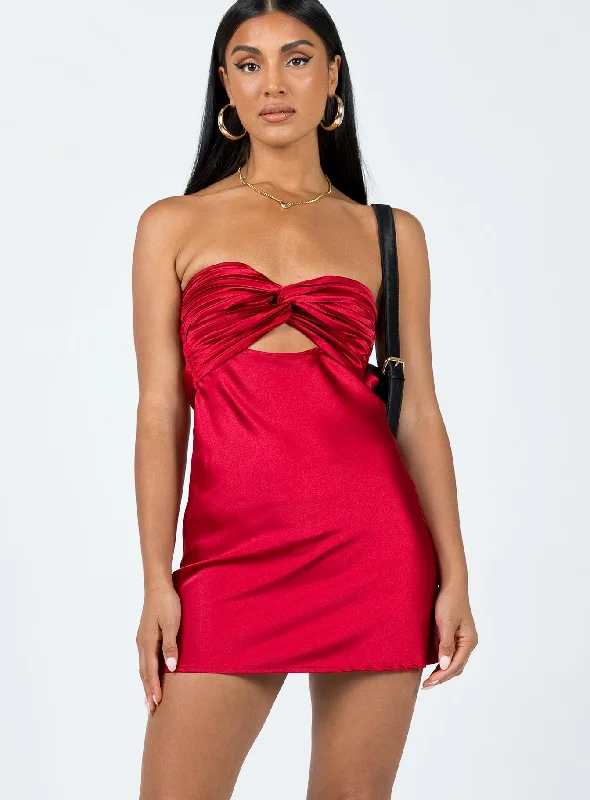 Formal dresses for formal events with convertible necklines and sleeves for versatility and styling flexibility -Shellie Mini Dress Red Formal dresses for formal events with convertible necklines and sleeves for versatility and styling flexibility -Shellie Mini Dress Red