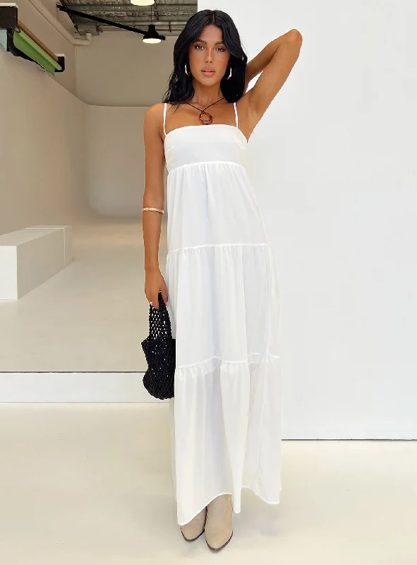 Prom dresses with innovative technology features and smart fabrics -Warrego Maxi Dress White Prom dresses with innovative technology features and smart fabrics -Warrego Maxi Dress White
