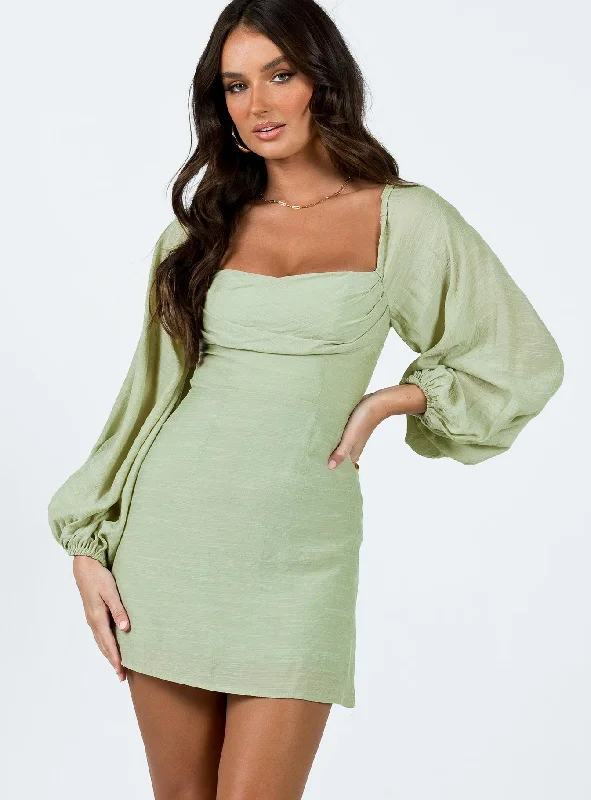 Formal birthday dresses with sophisticated designs and luxurious fabrics for formal galas and high-end events -Warra Mini Dress Sage Formal birthday dresses with sophisticated designs and luxurious fabrics for formal galas and high-end events -Warra Mini Dress Sage
