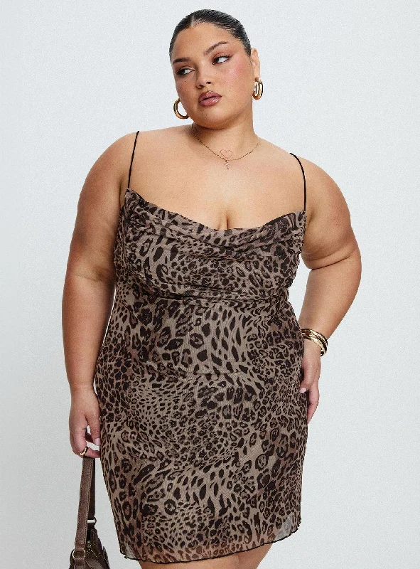 Party dresses for special occasions with custom embroidery -Sugar Mini Dress Leopard Curve