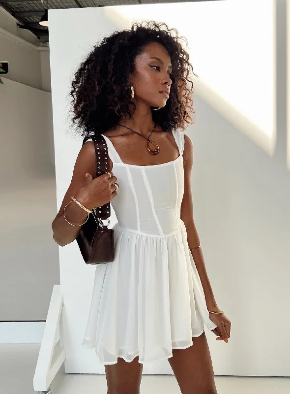 Party dresses for special occasions with personalized messages and quotes for a personal and meaningful touch -Kameliah Mini Dress White Party dresses for special occasions with personalized messages and quotes for a personal and meaningful touch -Kameliah Mini Dress White