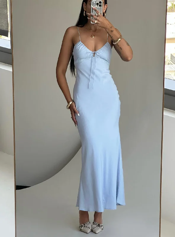 Prom dresses with smart fabrics for comfort -Emily Maxi Dress Blue