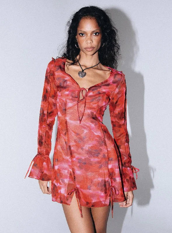 Party dresses for formal events with convertible sleeves and necklines for flexibility and style versatility -Zahn Long Sleeve Mini Dress Multi Party dresses for formal events with convertible sleeves and necklines for flexibility and style versatility -Zahn Long Sleeve Mini Dress Multi