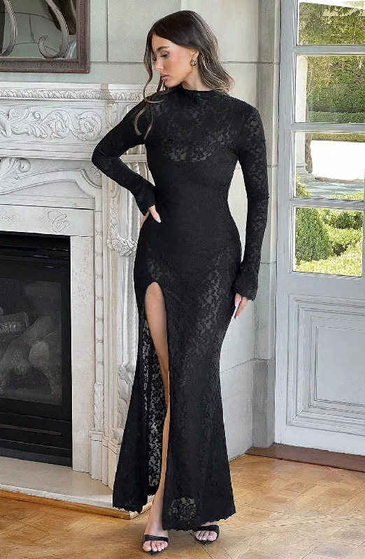 Party dresses for summer with breathable and cooling fabrics for comfort and relaxation -Lourdes Maxi Dress - Black Party dresses for summer with breathable and cooling fabrics for comfort and relaxation -Lourdes Maxi Dress - Black