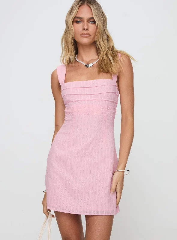 Prom dresses for spring with floral patterns -Anyone But You Mini Dress Pink
