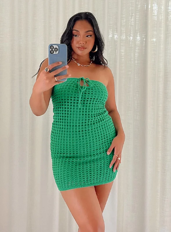 Corset dresses for formal events with elegant silhouettes and vintage-inspired styles for a timeless and refined look -Tansy Mini Dress Green