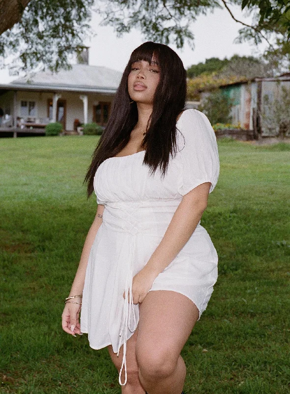 Corset dresses with smart health monitoring features and wellness focus for health-conscious individuals -Fauci Mini Dress White Curve Corset dresses with smart health monitoring features and wellness focus for health-conscious individuals -Fauci Mini Dress White Curve