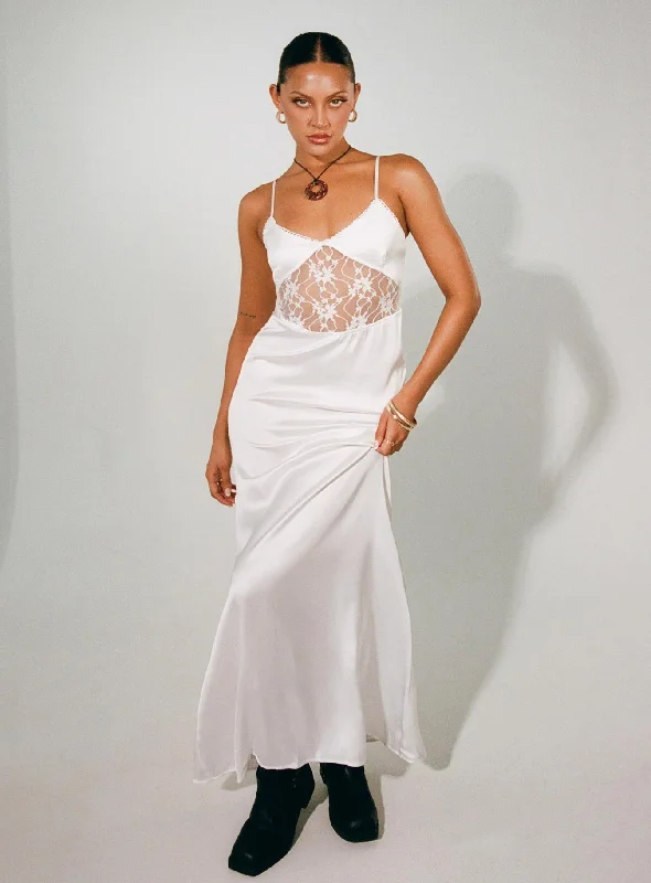 Birthday dresses for formal events with floral patterns and pastel colors for a fresh look -Roselle Maxi Dress White Birthday dresses for formal events with floral patterns and pastel colors for a fresh look -Roselle Maxi Dress White