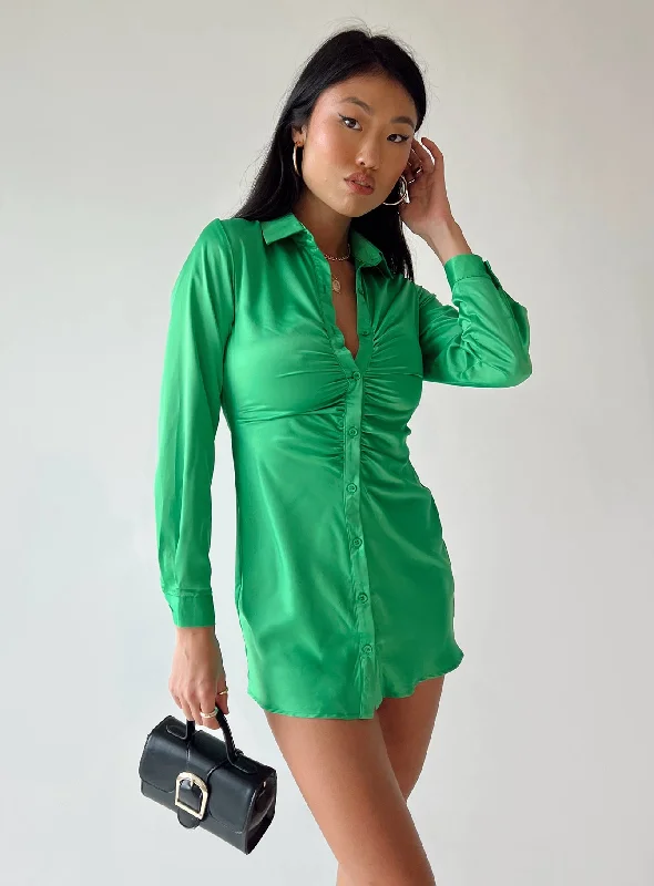 Party dresses with eco-friendly materials and sustainable production -Zena Mini Dress Green Party dresses with eco-friendly materials and sustainable production -Zena Mini Dress Green