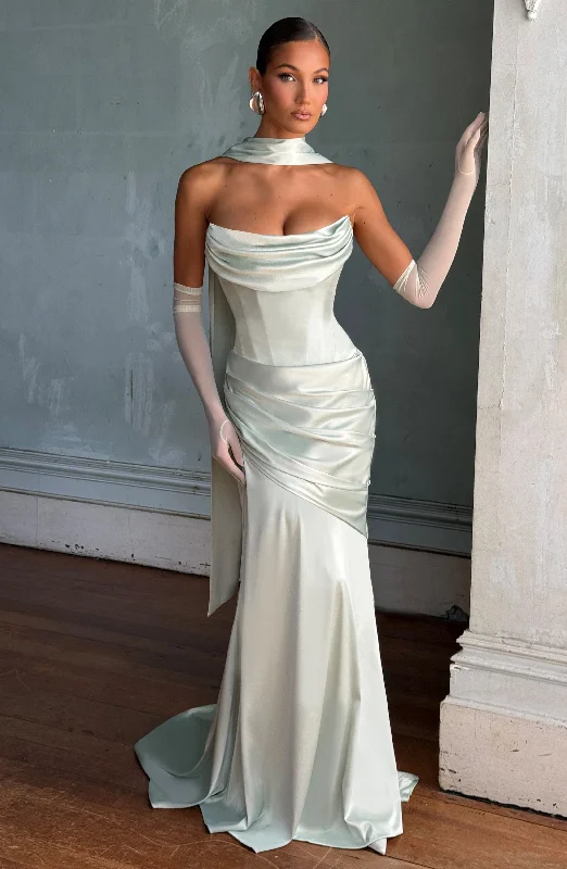 A-line prom dresses for petite women -Kensington Maxi Dress - Mint