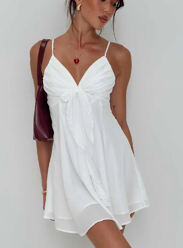 Odor-blocking graduation dresses for multi-event wear- -Moon Quartz Mini Dress White Odor-blocking graduation dresses for multi-event wear- -Moon Quartz Mini Dress White