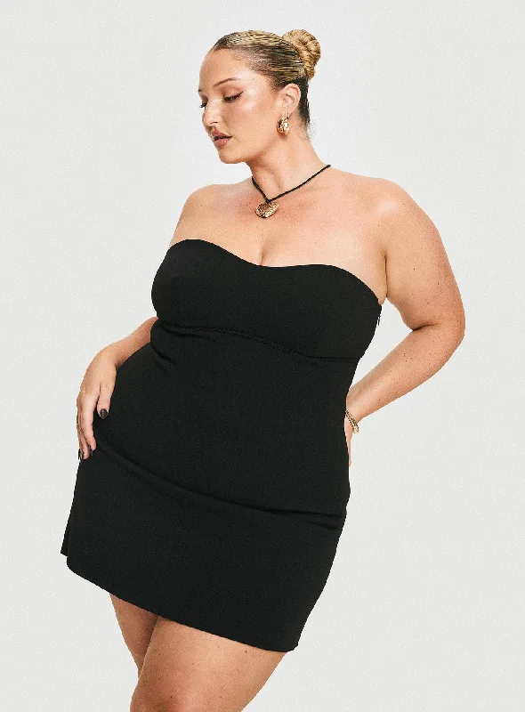 Corset dresses with metallic colors and sequins for formal parties and special occasions to dazzle and impress -Simple Sweetheart Mini Dress Black Curve Corset dresses with metallic colors and sequins for formal parties and special occasions to dazzle and impress -Simple Sweetheart Mini Dress Black Curve