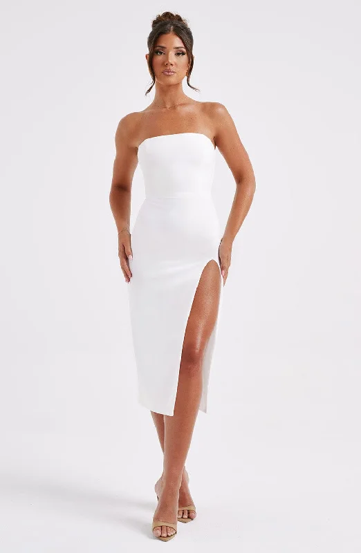 Prom dresses with smart health monitoring features for wellness and self-care during special events -Emmaline Midi Dress - Ivory Prom dresses with smart health monitoring features for wellness and self-care during special events -Emmaline Midi Dress - Ivory