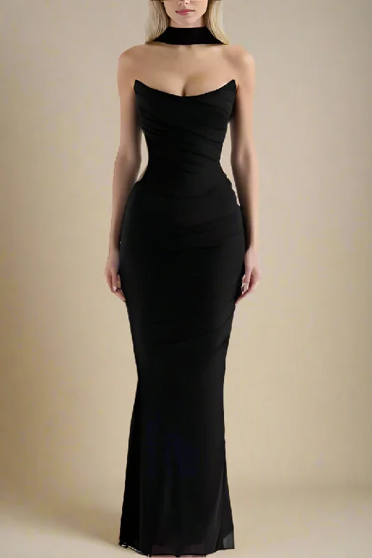 Margot Wrap Top and Maxi Skirt Outfit Set - Classic Black